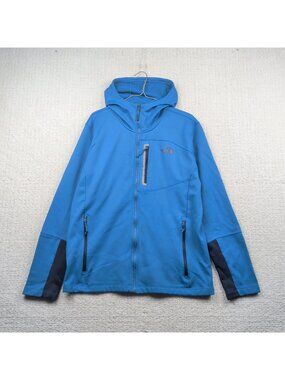 Y2K The North Face Jacket Men's L Soft Shell Blue Full Zip Hooded Gorpcore Read